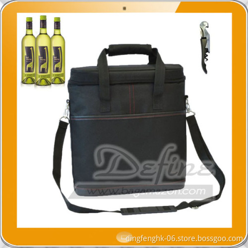 3 bottles insulated wine carry bag with shoulder strap